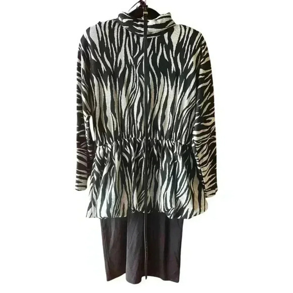 Vintage Isadora Zebra Print‎ Dress w/belt - Size 13/14 - Picture 1 of 7